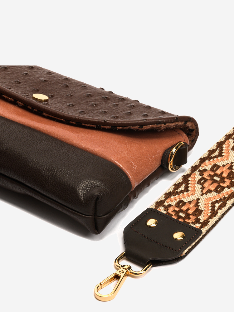 Germaine Ostrich Brown Pink