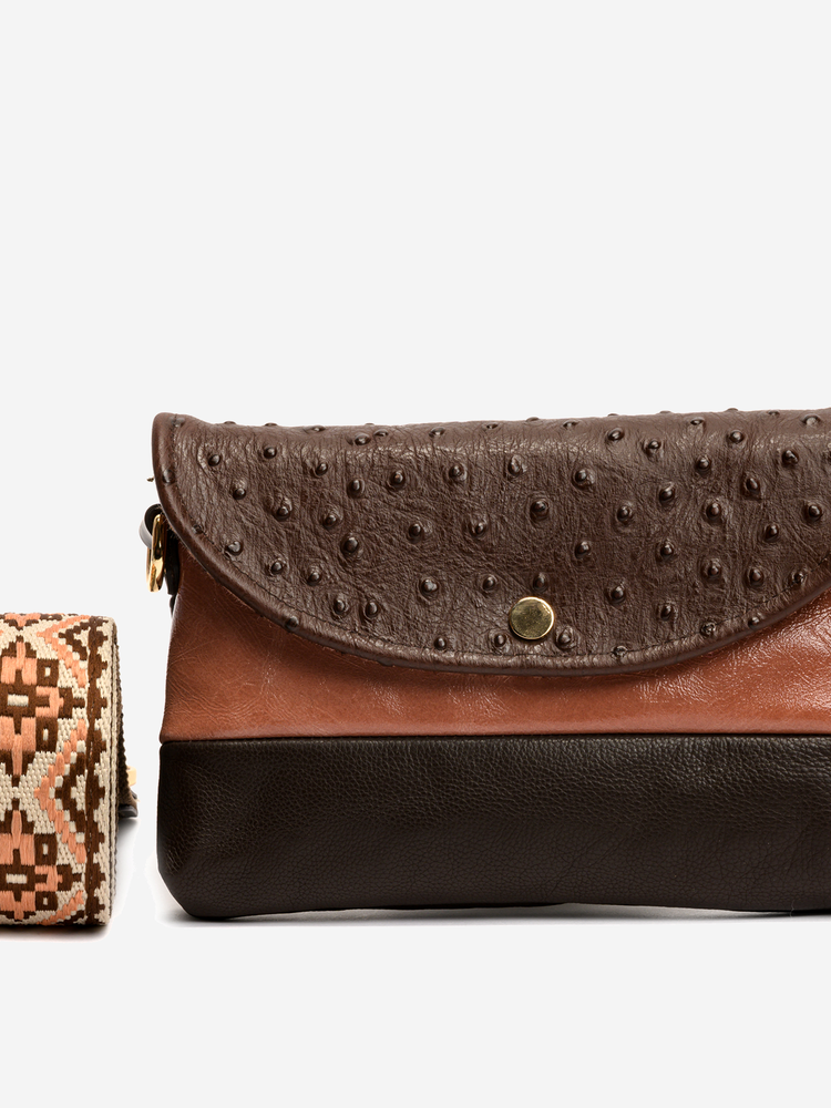 Germaine Ostrich Brown Pink