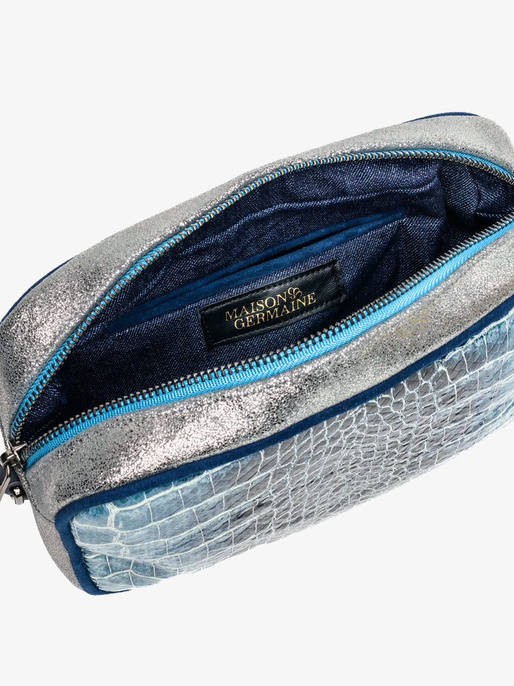 Camera Bag Croco Blue