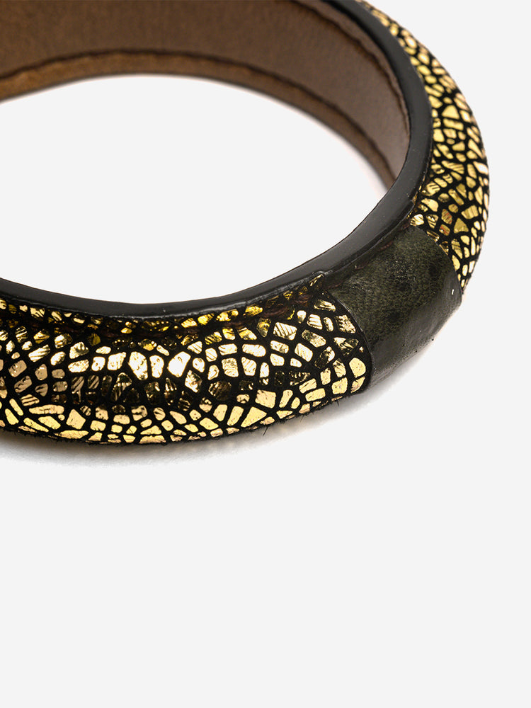 Marbled Gold Bantu Bangle