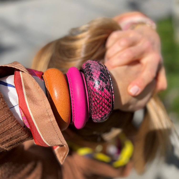 Pink Python Swahili Bangle