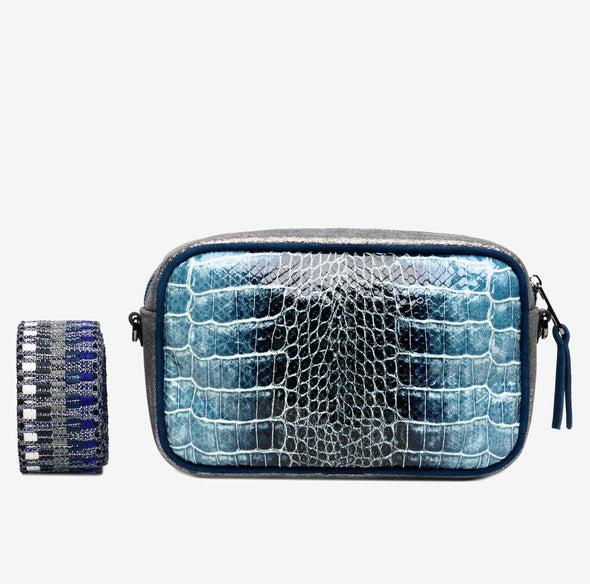 Camera Bag Croco Blue