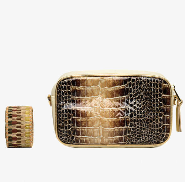 Camera Bag Croco Yellow