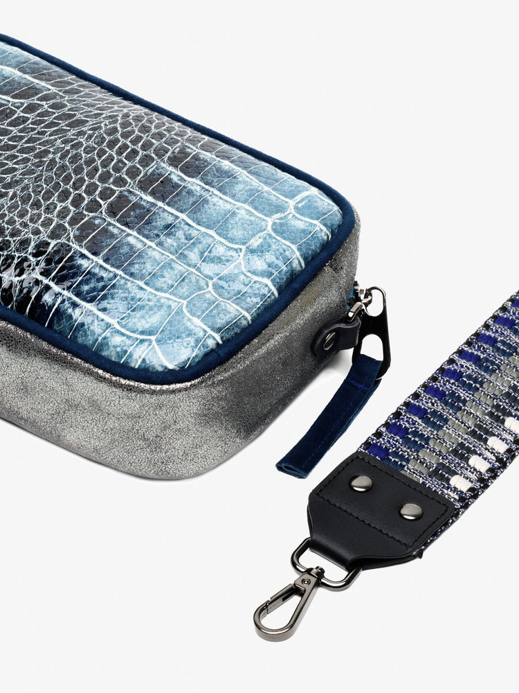 Camera Bag Croco Bleu