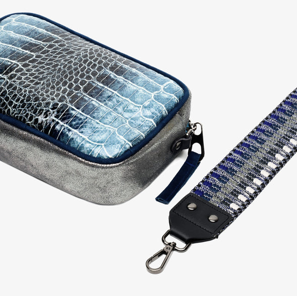 Camera Bag Croco Blue