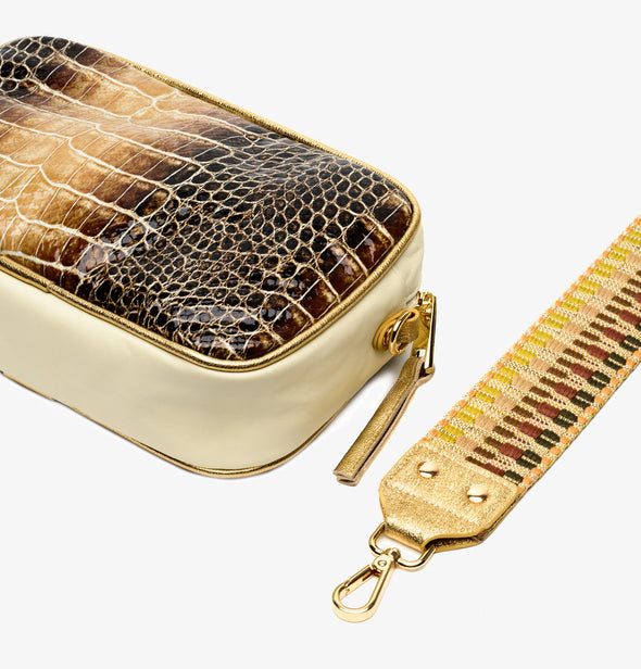 Camera Bag Croco Yellow
