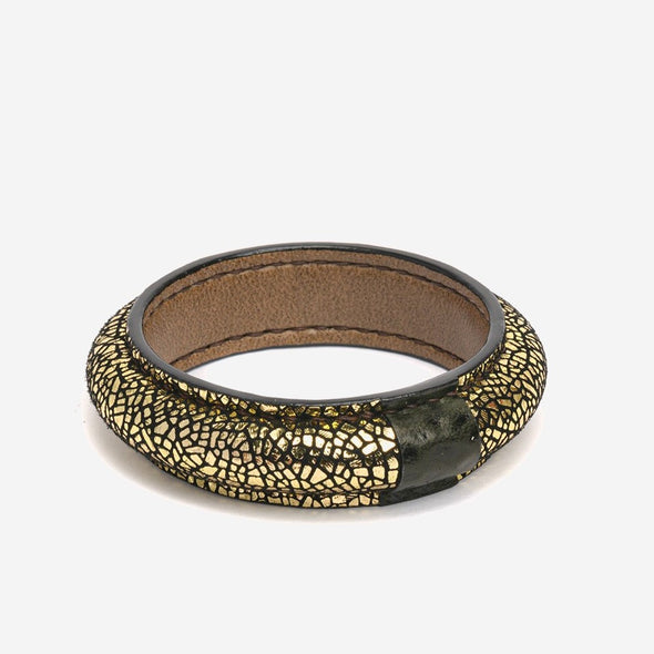 Marbled Gold Bantu Bangle