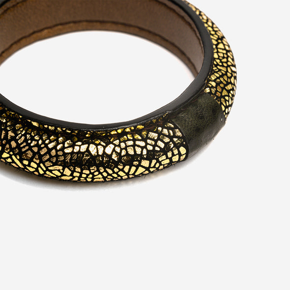 Marbled Gold Bantu Bangle